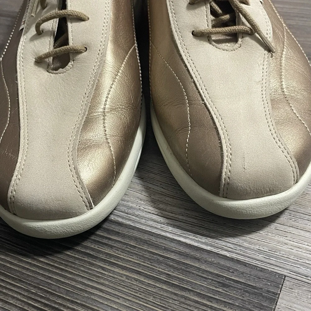 MEPHISTO Cool-Air Womens Sz 10.5‎ Bronze Tan Debby Platinum Leather Sneakers
